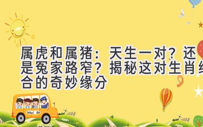 属虎和属猪:天生一对?还是冤家路窄?揭秘这对生肖组合的奇妙缘分
